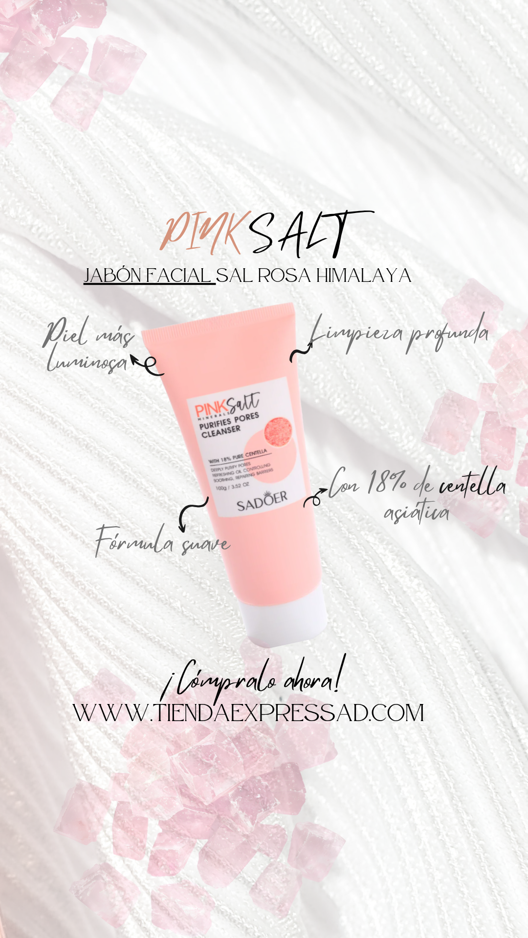 KIT SADOER SAL ROSA HIMALAYA CON CENTELLA ASIÁTICA + ÁCIDO HIALURÓNICO
